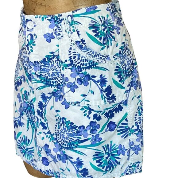 St. John's Bay Floral Skort White Blue, Waist 34-1/2 #276M - Picture 6 of 11